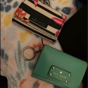 Kaye spade and Sakroots keychain wallet